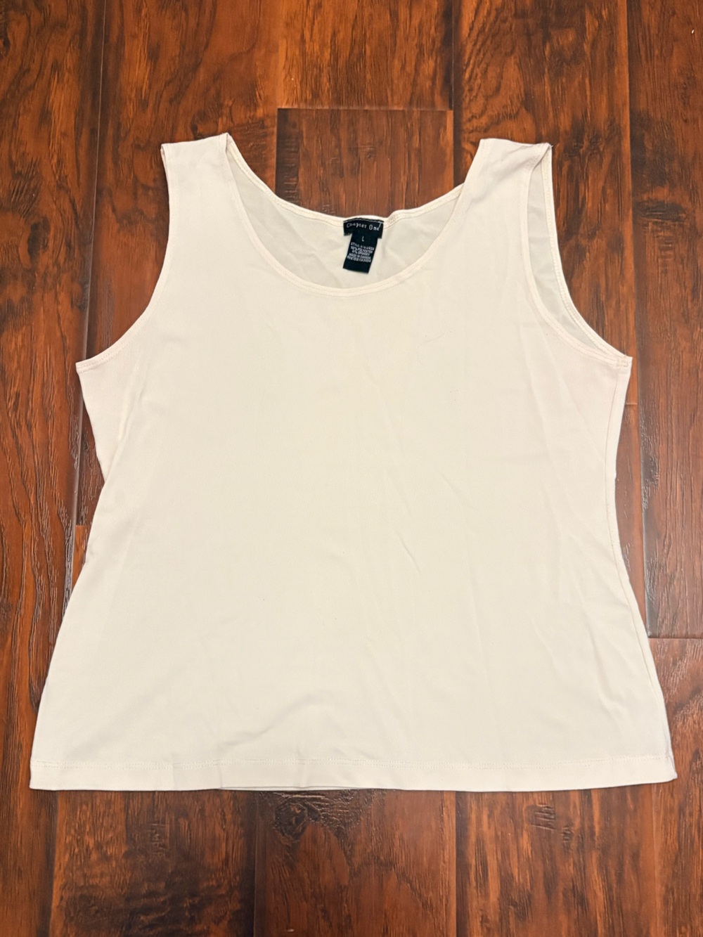 Chapter One Ivory Cream Sleeveless Scoop Neck Blouse Tank Top Size L